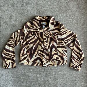 Linen Zebra Print Jacket